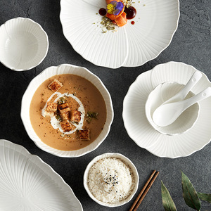 Juego de Vajilla de Lujo, Juego de Platos y Tazones, Combinación Simple para Uso Doméstico, Vajilla de Cerámica Elegante al por Mayor - Product Image 2