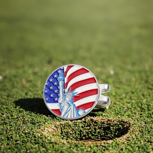 Marcador de Pelota de <span class=keywords><strong>Golf</strong></span> Personalizable con Diseño de Águila y Bandera Americana, Precio de Fábrica, 25mm, Tamaño Estándar, Marcador de Posición de Pelota de Metal - Product Image 4