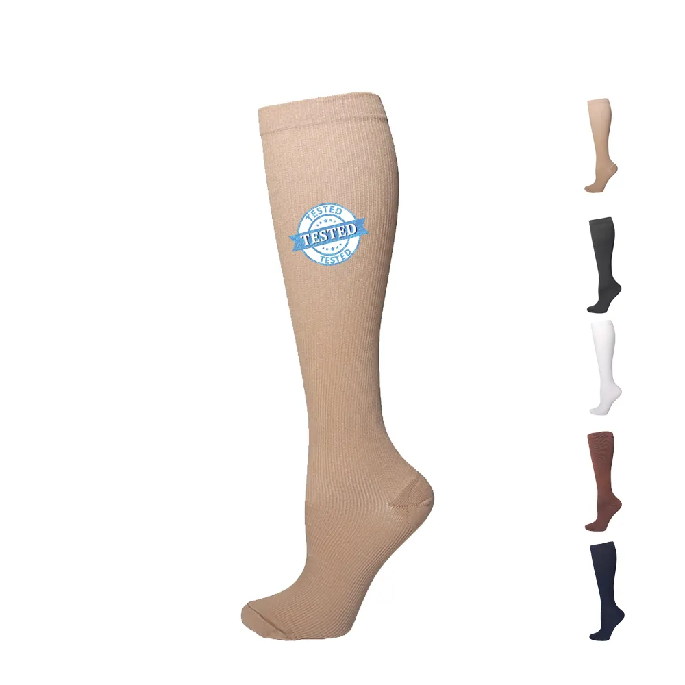 Logotipo personalizado Compression Socking fibra de poliéster melhor suporte para pular Running sports Compression Stocking para fluxo sanguíneo