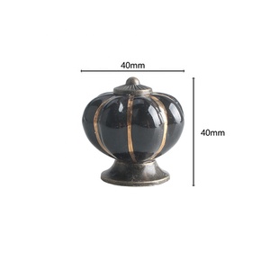 Nouveaux Boutons de Meuble en Céramique Sept Couleurs, Motif Citrouille de Dessin Animé, Poignées Simples pour Tiroirs de Meuble, Style Pastoral Moderne Chinois pour <span class=keywords><strong>Cuisine</strong></span> - Product Image 3