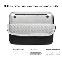 Sac d'ordinateur portable léger et anti-poussière en tissu jacquard doublé polaire doux avec protection airbag, compatible avec les ordinateurs portables de 15,6 pouces, en stock