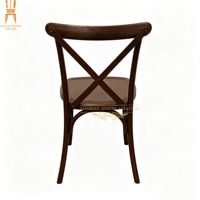 Chaise de salle à manger PP à dossier croisé avec structure interne en acier, chaise vintage à dossier en X pour événements, hôtels, fêtes et mariages