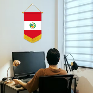 Wholesale Mini Pennant Car Flags 20x30cm Peru Wall Decor <b>Small</b> <b>Ornaments</b> Hanging Digital Printing Satin Material - Product Image 1