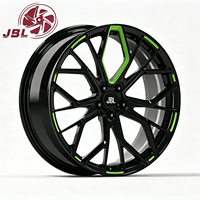 Nouvelles jantes monobloc forgées 16-24 pouces noir brillant multi-rayons en alliage d'aluminium léger pour tuning de berlines sportives, coupes et supercars