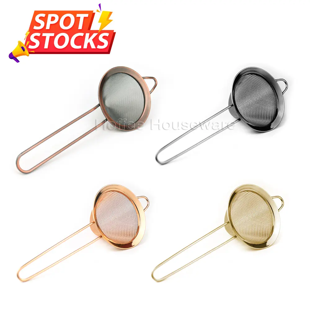 10pcs MOQ Stocked Fine Mesh Strainer Stainless Steel Conical Cone Mesh Bar Sieve Sifter Tea Herbs Drinks Cocktail Strainer