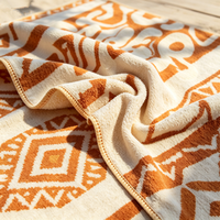 Large 100% Cotton Jacquard Printed Luxury Quick-Dry Eco-Friendly Beach Towel Custom Logo Soft Absorbent for Beach Travel