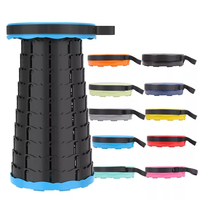 Tabouret télescopique portable pour l'extérieur Chaise de camping réglable Chaise de pêche pliable Tabouret pliable en plastique pour l'extérieur