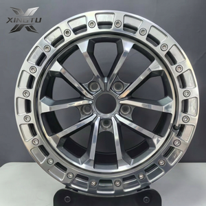 Rines XINGTU Retro Clásicos de Aleación Forjada, Estilo Beadlock, Acabado Plateado Brillante, PCD 5x127 5x130 para Jeep Wrangler <span class=keywords><strong>Defender</strong></span> 17-24 - Product Image 1