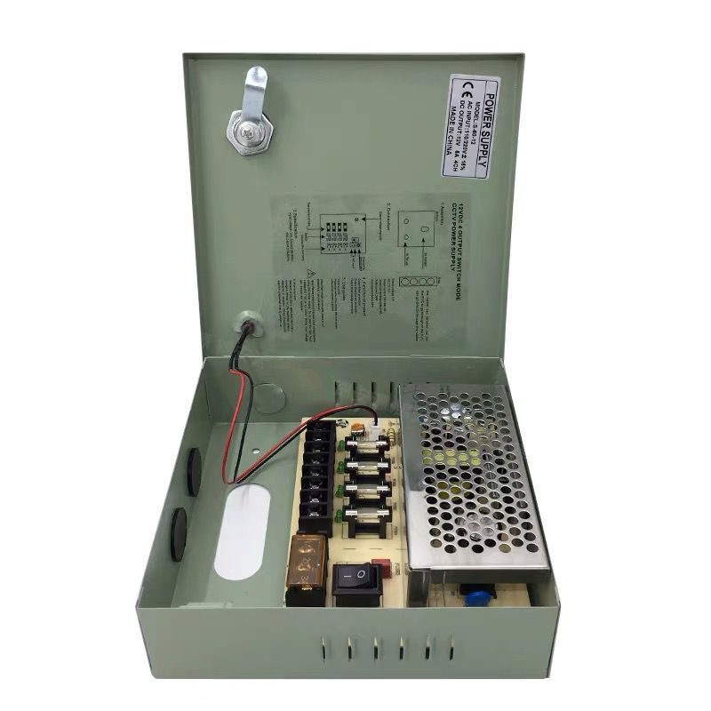 DC 12V5A 4ch sortie 60W alimentation multiple avec batterie de secours pour système de caméra CCTV boîtier métallique alimentation à découpage