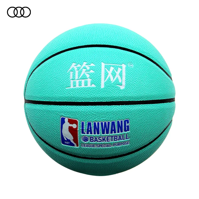 SanHuan cesta série ácido azul absorvente couro macio bask bola Alta qualidade Couro Design Logo Basquete Personalizado Em Massa