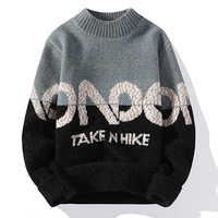Custom Jacquard HI weiß gestrickter Pullover Roll kragen pullover Nylon/Baumwolle Winter einfache Herren pullover