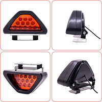 Universel 12V F1 Style Triangle Voiture Feu De Frein Antibrouillard Rouge 12LED Auto Moto Feu Arrière LED Strobe Flash Voyant D'avertissement