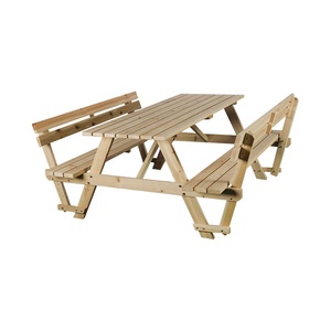 โต๊ะปิคนิคไม้สำหรับกลางแจ้งโต๊ะปิคนิคโต๊ะเก้าอี้ด้านหลัง - Product Image 1