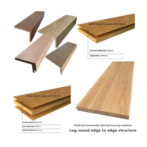 カスタムプレミアム品質環境に優しい耐久性のあるマットウッド階段階段高鼻階段踏み台部品隠しLEDストリップモダンデザイン - Product Image 2