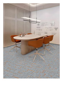 Dalles <span class=keywords><strong>de</strong></span> moquette rayées à boucles 50x50CM style moderne, durables, antidérapantes, à poils moyens, avec support en <span class=keywords><strong>PVC</strong></span>, pour bureaux commerciaux, en polyester - Product Image 2