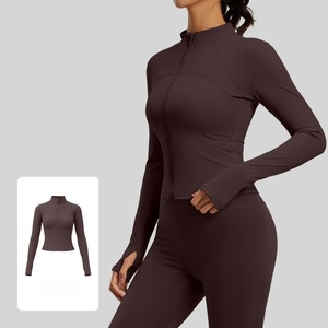 Chaqueta <span class=keywords><strong>de</strong></span> Yoga para Mujer, con Diseño Combinado, Transpirable, <span class=keywords><strong>de</strong></span> Secado Rápido, Ligera, <span class=keywords><strong>de</strong></span> Manga Larga y Cuello Alto, para Entrenamiento Físico - Product Image 5