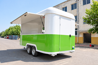 Remorque de restauration rapide en acier inoxydable d'occasion, cuisine mobile à vendre