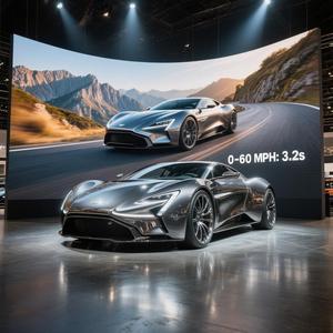 Écran LED d'affichage publicitaire <span class=keywords><strong>extérieur</strong></span> à économie d'énergie Jode P3.91 P4.81 pour les salons automobiles, les présentations de fonctionnalités, les murs - Product Image 1