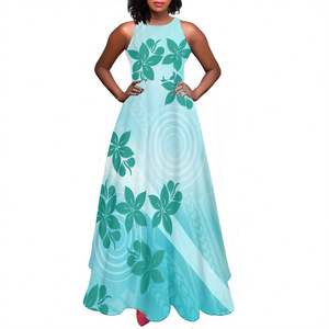 Polynésien Tribal Hawaii blanc Hibiscus imprimer personnalisé une ligne fête grande balançoire robe <span class=keywords><strong>2022</strong></span> grande taille Maxi robes <span class=keywords><strong>d</strong></span>écontracté nuit Muumu - Product Image 4