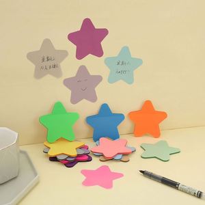 50sheets PET Star-Shaped Sticky Notes <b>Memo</b> <b>Pads</b> Assorted Colors Removable Adhesive Page Markers Office School Notebook - Product Image 4