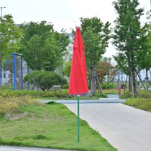 Parasol pare-soleil rouge 150 cm avec trous d'aération, protection UV, portable, multi-usages, pour extérieur, plage, jardin - Product Image 4