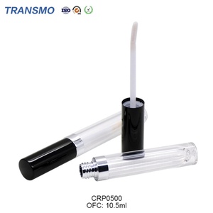 Tubes à gloss à lèvres ronds noirs personnalisés, vides, transparents avec bouchon à vis pour l'emballage de baumes à lèvres et de fards à joues - Product Image 1