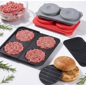 Molde de silicona personalizado para hamburguesas, antiadherente, ecológico, resistente, apto para lavavajillas, recipientes para congelador, cocina, barbacoa, parrilla - Product Image 1