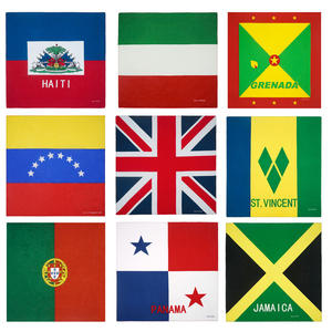 للبيع بالجملة رباط قطني متعدد الوظائف مربع 22*22 بوصة العلم الهايتي باندانا وطني - Product Image 1