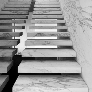 Escalera Flotante de Mármol Grueso de Diseño Minimalista, Escalera Flotante de Mármol <span class=keywords><strong>Blanco</strong></span> Personalizada - Product Image 1