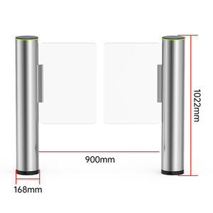 Puerta de torniquete de Control DE ACCESO cilíndrico de acero inoxidable 304, barrera de solapa de entrada, puerta de torniquete de Servomotor de carril rápido - Product Image 2