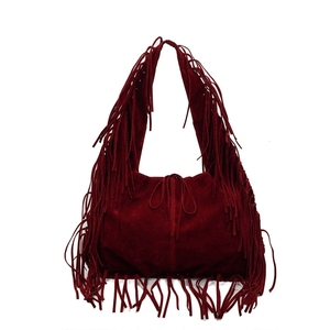 Vintage Frosted Leather Fringe Tassel <strong>Bag</strong> Women Suede Handbag Messenger Western-style Shoulder <strong>Bag</strong> Lady Bohemian <strong>Hippie</strong> Hobo <strong>Bag</strong> - Product Image 2