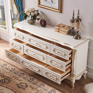 Meubles de salon ornés de style <span class=keywords><strong>régence</strong></span> avec pieds sculptés sinusoïdaux et tiroirs de rangement compartimentés - Product Image 2
