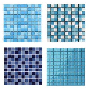 Gốm/Sứ Gạch Mosaic cho hồ bơi hoặc nhà bếp tường trang trí nội thất 306x306x6mm gạch hồ bơi