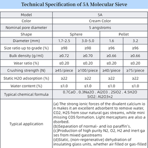 Zeolite Calcium 5A Résistante aux Hydrocarbures, <span class=keywords><strong>Tamis</strong></span> Moléculaire à Haute Résistance à la Compression, Agent de Déshydratation et de Séchage Profond pour Fluides Frigorigènes - Product Image 3