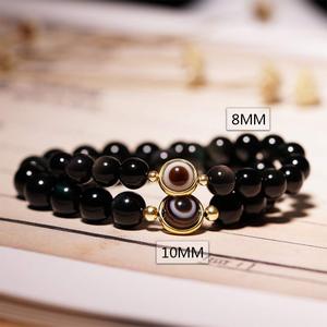8/10mm Feng Shui Wealth Black Obsidian Elastic <b>Bracelet</b> Natural Obsidian <b>Crystal</b> Eye Beaded Jewelry for Women for Anniversaries - Product Image 6