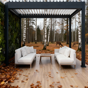 Auvent en aluminium, pergola, gazebo extérieur imperméable, idées de toiture, 3x3, 3x4, 4x3, 4x4, 4x5, 4x6, 6x3, 6x4, 6x5, 6x6m, abri de voiture en aluminium - Product Image 5