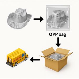 Custom Zilveren Disco Cowgirl <span class=keywords><strong>Cowboy</strong></span> Hoed-Western <span class=keywords><strong>Cowboy</strong></span> Hoed Voor Strandfeest Muziekfestival Jurk-U (S/M) - Product Image 5