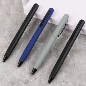 Custom Logo Promotional Hotel Simple Metal Frosted Soft Rubber Twisted Boligrafos Stylo Ball Point <b>Ballpoint</b> <b>Pens</b> - Product Image 1