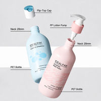 Bouteille de shampoing personnalisée en PET à épaule inclinée 480 ml givrée pour gel douche, lotion corporelle, nettoyant visage