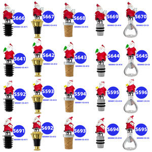 Santa Claus Wine Stopper Red Aluminum Alloy Christmas Holiday Party Supply - Product Image 3