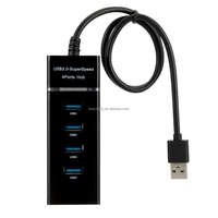 Hub USB 3.0 4 ports 5 Gbit/s avec station d'accueil et blindage en feuille et tresse PVC pour iPad, ordinateurs portables, téléphones mobiles et disques durs