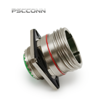 Connecteur circulaire industriel PSCCONN série D38999 à 6 broches, finition nickelée, blindage EMI, prise à verrouillage rapide