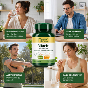 Capsules de vitamine B3 Niacine de haute qualité Shecome, favorisent la santé cardiaque et la santé du cholestérol chez les adultes, complément alimentaire de Niacine - Product Image 4