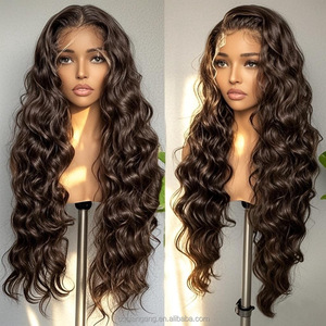 Peruca de Renda Transparente para Mulheres, Cabelo Longo e Cacheado, Fibra Química, Sem Cola, Resistente ao Calor - Product Image 2