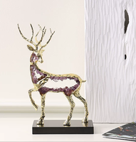 Nouvelle sculpture Feng Shui en cristal d'améthyste de style chinois, gourde et cerf, objet d'art de collection pour la décoration du salon