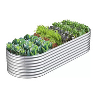 Bac à légumes surélevé galvanisé, écologique, carré ou circulaire, taille personnalisée, durable, pot de fleurs extérieur, jardinière en métal