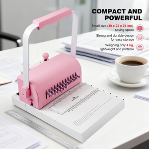 Machine à relier manuelle Mecolour 2:1, capacité de perforation 20 feuilles, 23 trous, format A4 A6, mini relieuse portable - Product Image 3