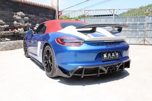 Kit de Carrocería de Fibra de Carbono para Porsche 718 981, Alerón Delantero Mejorado, Faldones Laterales, Difusor, Capó para 981/987, Nuevo - Product Image 5