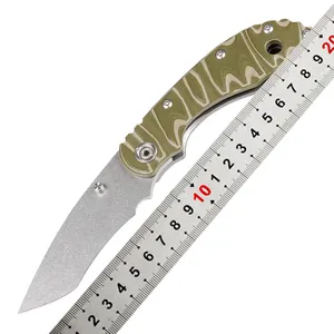 OEM China D2 steel folding knife factory Titanium alloy handle tactical hunting survival knife