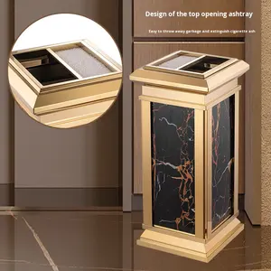 Poubelle d'hôtel écologique, bac commercial vertical <span class=keywords><strong>en</strong></span> acier inoxydable, <span class=keywords><strong>entrée</strong></span> d'ascenseur pour le couloir du hall, cendrier spécial pour - Product Image 4